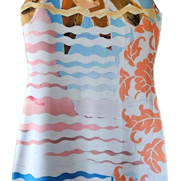 Animapop European Women's Printed Reversible Casual Sleeveless Mini Dress Small. - Picture 5 of 16